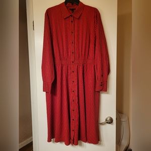 Lane Bryant Size 20 Red Shirt Dress